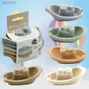 Bath Toys Baby Bath Toys Stacking Boat Toys Colorful Early Educational Intelligence Boat-shaped Stacked Cup Folding Tower Baby Comfort toy 240413