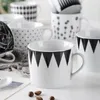 Mugs 2PCS Nordic Ceramic With Spoon 200ml Personalized Coffee Cups Handle Drinkware Creative Couple Lover Birthday Gifts