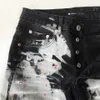 High Quality2024 Purple Marke Hipster Jeans High Street Heavy Havabled Splattered Tinte Casual Hosen Amerikanische Straße Jeans