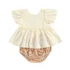 Ensembles de vêtements focusnorm 0-18m beaux bébé filles vêtements d'été 2 pc