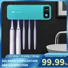 Toothbrush Sanitizer Uv Holder Rechargeable Wall-mount Fast Drying With Led Display Sterilization Bathroom Accessories 240414