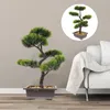 Dekorative Blumen Schreibtischpflanzen Gefälschte Bonsai Baumregalkünstlinge künstliche Ornament Abs realistisch grün