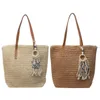 Shoulder Bags Women Vintage Bag With Tassel Crochet Beach Handbag Large Capacity Retro Straw Ladies Summer Daily