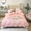 Ensembles de literie Luxury Kids Set King Size Horse broderie 100s Satin Egyptian Cotton Couvrette Cover-lits et taies d'oreiller Sabanas