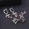 Dangle Orecchini Dichiarazione Orecchie Oro Gold Oro Plotato Rhodolite Garnet 925 Gioielli per goccia in argento in argento Sterling per donne 2024