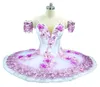 Costume de danse de ballet classique Purple Professional Tutu Lilac Platter Concours Pancake Tutu Flower Fairy Ballet Costu7429653