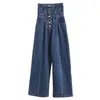 Jeans femminile deeptown y2k donna vintage denim streetwear harajuku pantaloni a gamba larga hippie pantaloni di moda coreana pieghettata estetica degli anni '90