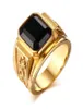 Gioielli Fashion Classical Men Ring with Stone 18k Gold Punk Desinger Rings Rock Luxury Rings Trendy Male Ring8998145