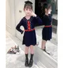 Chidlren Automn Robe Girls Girls Princess Robes Kids Knited Pull Sweater Kids Fashionable Long Maneve Color Couleur Robe Jirts4862473