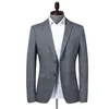 Ternos masculinos do cavalheiro Blazer de Blazer, elegantes, tuxedos de festa de festas de casamento masculino, cinza, Blazers Slim Blazers Masculino FS-215