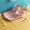 Piatti Kids Cena Dispided Tray Lunch Container Plate per il vano cucina a 5 sezione Scuola