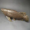 Collection Lifelike Chinese old bronze arowana statue 28x8 CM5174523