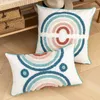 Pillow Boho Cover Blue Rainbow Tufting Patio Decorative Nordic Modern Geometric Broidered Sofa Coussin Coussin