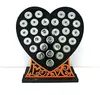 Brand New 18mm Snap Button Display Stands Fashion Black Acrylic Heart With Letter Interchangeable Jewelry Display Board8927884