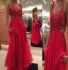 Stunning Prom Dress Long Formal Sexy Open Back Evening Party Wear Beaded Lace Top Cut Out Hollow Back Floor Length Chiffon Dresses6074011