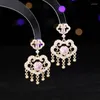 Dangle Earrings Bilincolor Chinese Style Zircon Inlaid Safety Lock For Women