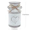 Vasos Pastoral Flower Flowerpot Love Padrão de impressão Metal Craft Retro Bucket Pot Creative Gardening Decoration