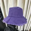 Partihandel fiskare hatt denim kvinnans sommarsolskade hatt härdad kant bassäng hatt hopfällbar tvättbar tyghatt 240412