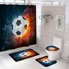 Shower Curtains 3D Football Curtain Set Bathroom Decor Ball Serise Waterproof Polyester Fabric Home Bath Bathtub With Hooks