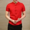 Casual shirts voor heren chic mannen shirt slanke fit zacht Chinese stijl zomer traditionele kleding kledingstuk