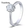 Transgems solide 14k 585 Gol blanc 1 carat ct diamètre 65 mm f Couleur laboratoire Moisanite Diamond Engagement en diamant pour femmes y190617155382