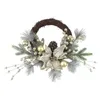 Fleurs décoratives Couronne de Noël avec lumières Porte de décoration suspendue pour la fenêtre murale de mariage extérieur Ferme