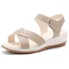 Sandalen zomer microfiber bloem holle vrouwen open teen meiden strand buckle dames sportschoen