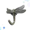 Hooks Cartoon Dragonfly Coat Hook Lovely Animal Hat Wall Hanging Door Back For Home El (Ancient Silver)