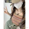 Camisoles Tanks Women Small Group Stripe Start Spender Shirt Fit High Street Short Shing Chaleco Femenino Tops