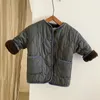 Abrigo Baby Baby Boys and Girls Winter Winter Children's Algody Parka 2-7 años O-cuello Ock Single-Breasted Lamb Velvet reversible