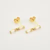 Stud Earrings 925 Sterling Silver Ear Needle Fashion Piercing For Women Square Zircon Pendant Luxury Fine Jewelry Gifts