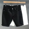 Summer Mens Loose Straight Denim Shorts White Black Casual Knee Length Jeans Shorts 240412