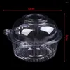 Take Out Containers 50PCS Disposable Plastic Transparent Cake Box Cut Kitten Shape PVC Round Pastry Dessert Packing Boxes With Cover