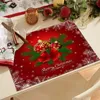 Table Mats imperméables Red Christmas Placemats 32 x 21 cm Hiver Flakes Snowflakes Holiday Washable Kitchen Accessoires ACCESSOIRES