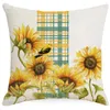 Pillow Sunflower Floral Print Cover Decorations For Home Ornament Happy Year Christmas Decor 2024