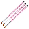 3PCS / Set Nail Painting Pen Set Art Art Art UV Extension Gel Builder Petal Flower Drawing Brush Manucure Outils