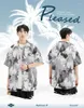 Casual shirts voor heren Tiki Hawaiian Mens Vintage kraag bloemen shirt Summer Beach Vakantie Vakantie Korte mouw Blouses Button Down Cardigan