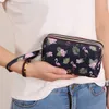 Wallets Fashion Flower Print Canvas Coin Purse Women Long Wallet Telefoontas draagbare ritsen Zippers kleine handtas make -up kaarthouder