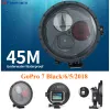 Cameras Powerwin 45m Wodoodporna Obudowa Dome Port DLA GoPro Hero 7 Czarny / 6/5 / 2018 Czarny Wyzwalacz Czerwony Filtr 10 Makro