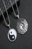 New Stainless Steel Yin Ying Yang Pendant Necklace Black White Necklace Men PU Leather Necklaces Jewelry Vintage7762550