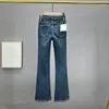 Jeans pour femmes lourde industrie du denim Pantalon pour femmes 2024 automne taille haute la taille des lettres de ramine