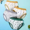 Shorts 4 pc crianças meninos roupas íntimas calcinhas de shorts infantis para meninos Triângulo Triângulo Triângulo Adolescentes de algodão cuecas