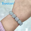 Браслет 10 мм 12 мм квадратный хип -хоп Sier Cuban D VVS Ball Moissanite Ice Cut Link Jewelry Jewelry Женщины мужчины подарки