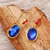 Boucles d'oreilles en peluche gouttelettes à eau vintage Couleur bleue Luxurage pour femmes Générage de fiançailles de mariage Classic High Grade Gift