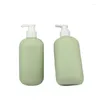 Botellas de almacenamiento 500ml HDPE BOMBA DE LA LOTIÓN DE LA BOTOR VERDE CUERPO REDEDO CUERPO CUERPO HAND LÍQUITO LÍQUITO COSMÉTICO DISPENSO COSMÉTIC