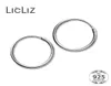 Hoop Huggie LiCliz 2021 925 Sterling Silver Enkla örhängen för kvinnor Round Circle White Gold Jewelry Loop Joyas de Plata Le04726315701