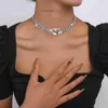 N10457 Luxury Claw Chain Necklace with Personalized Tie Neck Multi layered Full Diamond Necklace for Dinner Party Neckchain