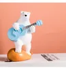 Decoratieve beeldjes Creativiteit Ballon Polar Bear Cartoon Dierstandbeeld Mooie sculptuur Band Muziekinstrument Handwerk decoratie