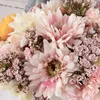 Dekoratif Çiçekler Simüle Daisy Avrupa Krizantem Çiçek Düzenlemesi Düğün Dekorasyon Odası Düzeni Küçük Buket