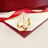 Fashion Silver Hoop Earrings Gold Earrings 18K Rose Stud Gold Love Earring Women Titanium steel Diamond Lady Earrings Jewelry Wedding Party Gift
